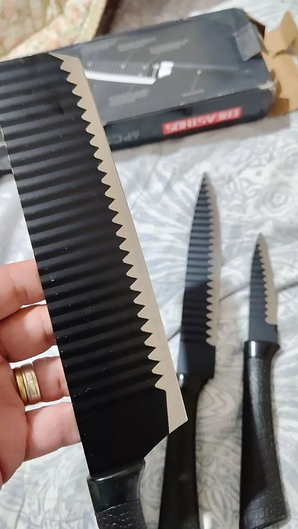 Foto real do Kit 6 Peças Facas Antiaderente 3