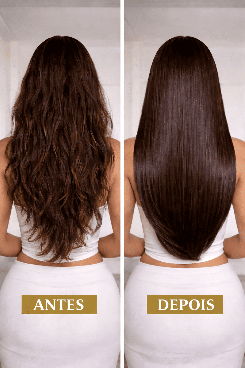Comparativo de Cabelo Antes e Depois